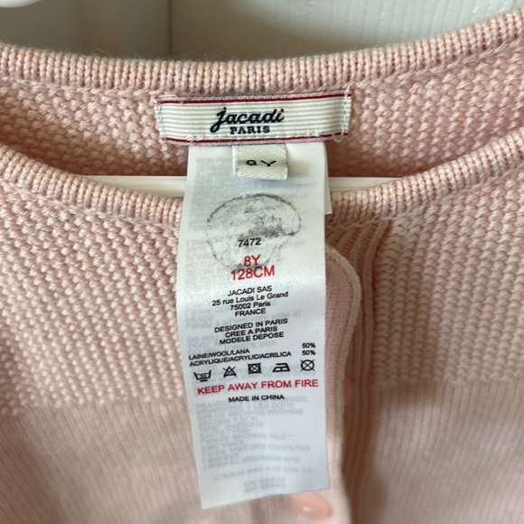 Jacadi Paris Girls Pink Sweater - Picture 2 of 6